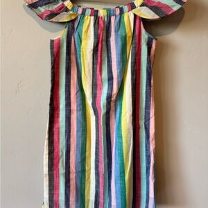 J. Crew Multicolor Striped Off-Shoulder Dress
